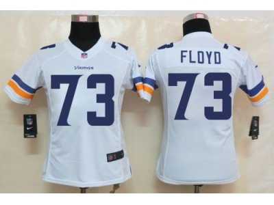 Women Nike Minnesota Vikings #73 Sharrif Floyd White Stitched NFL Limited Jersey