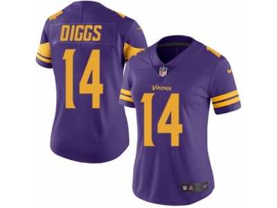 Women's Nike Minnesota Vikings #14 Stefon Diggs Limited Purple Rush NFL Jersey