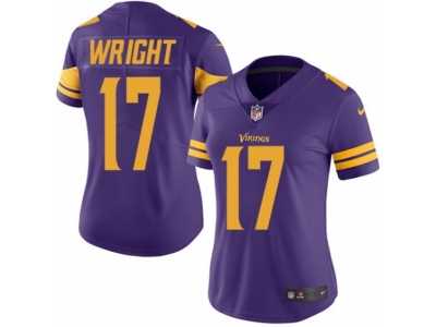 Women's Nike Minnesota Vikings #17 Jarius Wright Limited Purple Rush NFL Jersey