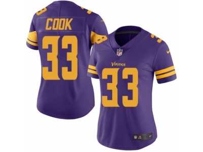 Women's Nike Minnesota Vikings #33 Dalvin Cook Limited Purple Rush NFL Jersey
