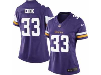Women\'s Nike Minnesota Vikings #33 Dalvin Cook Limited Purple Team Color NFL Jersey