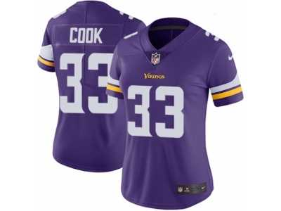 Women's Nike Minnesota Vikings #33 Dalvin Cook Vapor Untouchable Limited Purple Team Color NFL Jersey