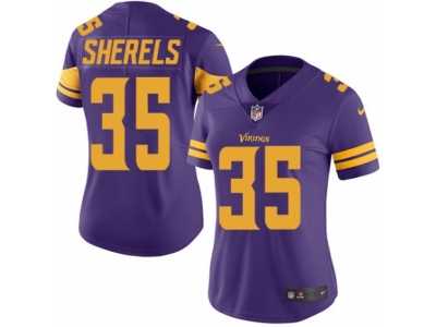Women's Nike Minnesota Vikings #35 Marcus Sherels Limited Purple Rush NFL Jersey
