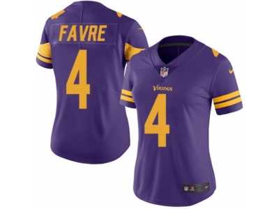 Women's Nike Minnesota Vikings #4 Brett Favre Limited Purple Rush NFL Jersey