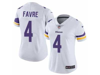 Women's Nike Minnesota Vikings #4 Brett Favre Vapor Untouchable Limited White NFL Jersey