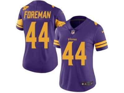 Women's Nike Minnesota Vikings #44 Chuck Foreman Limited Purple Rush NFL Jersey