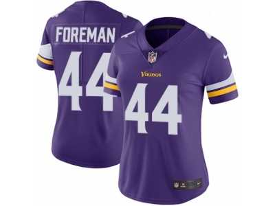 Women's Nike Minnesota Vikings #44 Chuck Foreman Vapor Untouchable Limited Purple Team Color NFL Jersey