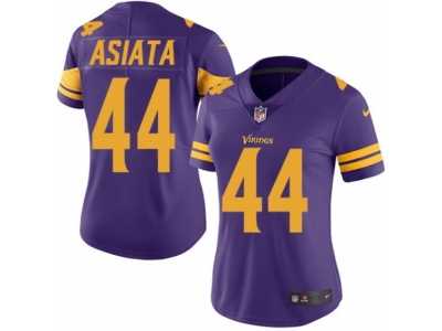 Women's Nike Minnesota Vikings #44 Matt Asiata Limited Purple Rush NFL Jersey