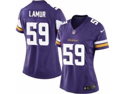 Women's Nike Minnesota Vikings #59 Emmanuel Lamur Limited Purple Team Color NFL Jersey