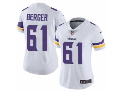 Women's Nike Minnesota Vikings #61 Joe Berger Vapor Untouchable Limited White NFL Jersey