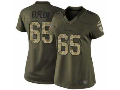 Women's Nike Minnesota Vikings #65 Pat Elflein Limited Green Salute to Service NFL Jersey