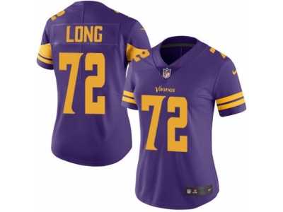 Women's Nike Minnesota Vikings #72 Jake Long Limited Purple Rush NFL Jersey