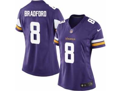 Women's Nike Minnesota Vikings #8 Sam Bradford Limited Purple Team Color NFL Jersey