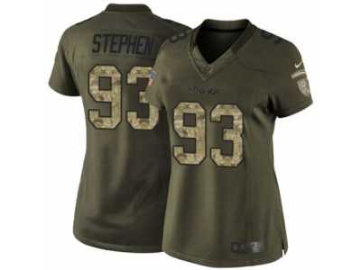 Women's Nike Minnesota Vikings #93 Shamar Stephen Limited Green Salute to Service NFL Jersey