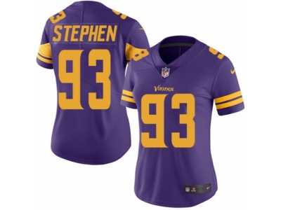 Women's Nike Minnesota Vikings #93 Shamar Stephen Limited Purple Rush NFL Jersey