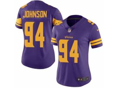 Women's Nike Minnesota Vikings #94 Jaleel Johnson Limited Purple Rush NFL Jersey