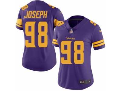 Women's Nike Minnesota Vikings #98 Linval Joseph Limited Purple Rush NFL Jersey