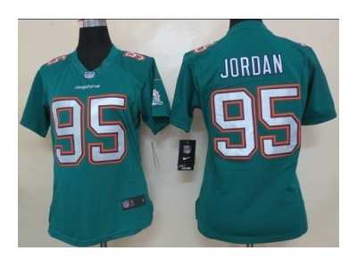 Nike Women Miami Dolphins #95 Dion Jordan green Jerseys[Limited]
