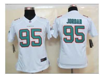 Nike Women Miami Dolphins #95 Dion Jordan white Jerseys[Limited]
