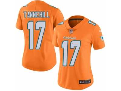 Women's Nike Miami Dolphins #17 Ryan Tannehill Limited Orange Rush NFL Jersey