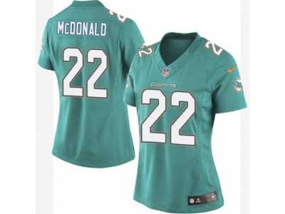 Women's Nike Miami Dolphins #22 T.J. McDonald Limited Aqua Green Team Color NFL Jersey