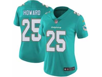 Women's Nike Miami Dolphins #25 Xavien Howard Vapor Untouchable Limited Aqua Green Team Color NFL Jersey
