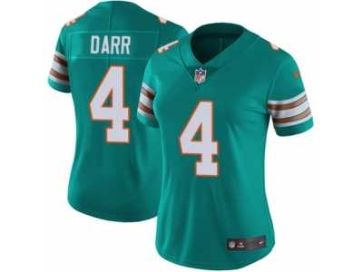 Women's Nike Miami Dolphins #4 Matt Darr Vapor Untouchable Limited Aqua Green Alternate NFL Jersey