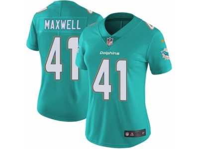 Women's Nike Miami Dolphins #41 Byron Maxwell Vapor Untouchable Limited Aqua Green Team Color NFL Jersey
