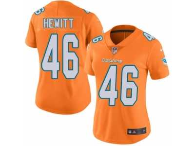 Women's Nike Miami Dolphins #46 Neville Hewitt Limited Orange Rush NFL Jersey
