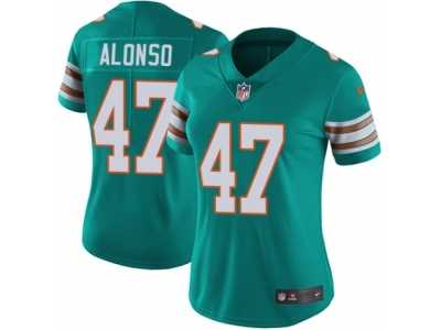 Women's Nike Miami Dolphins #47 Kiko Alonso Vapor Untouchable Limited Aqua Green Alternate NFL Jersey