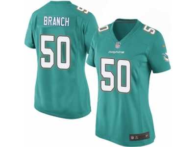 Women's Nike Miami Dolphins #50 Andre Branch Game Aqua Green Team Color NFL Jersey