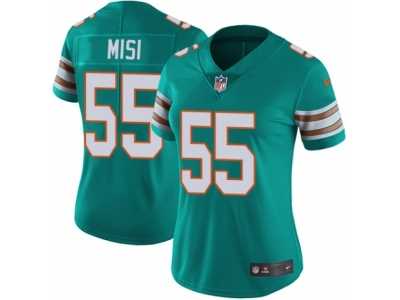 Women's Nike Miami Dolphins #55 Koa Misi Vapor Untouchable Limited Aqua Green Alternate NFL Jersey