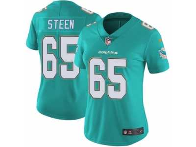 Women's Nike Miami Dolphins #65 Anthony Steen Vapor Untouchable Limited Aqua Green Team Color NFL Jersey