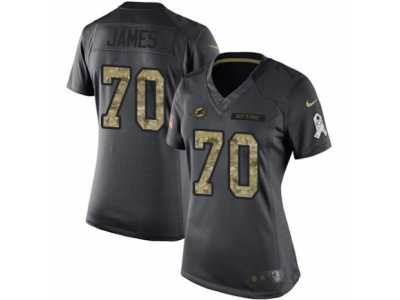 Women's Nike Miami Dolphins #70 Ja'Wuan James Limited Black 2016 Salute to Service NFL Jersey