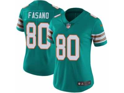 Women's Nike Miami Dolphins #80 Anthony Fasano Vapor Untouchable Limited Aqua Green Alternate NFL Jersey
