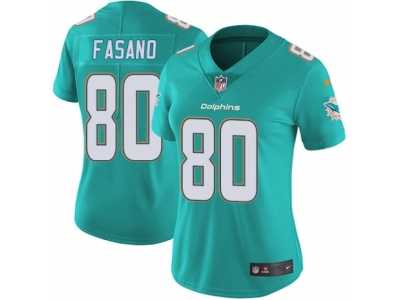 Women's Nike Miami Dolphins #80 Anthony Fasano Vapor Untouchable Limited Aqua Green Team Color NFL Jersey