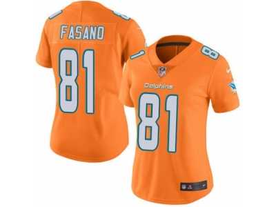 Women's Nike Miami Dolphins #81 Anthony Fasano Limited Orange Rush NFL Jersey