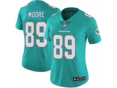 Women's Nike Miami Dolphins #89 Nat Moore Vapor Untouchable Limited Aqua Green Team Color NFL Jersey