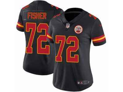 Women's Nike Kansas City Chiefs #72 Eric Fisher Limited Black Rush NFL Jersey