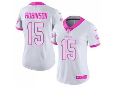 Women's Nike Jacksonville Jaguars #15 Allen Robinson White Pink Stitched NFL Limited Rush Fashion Jersey