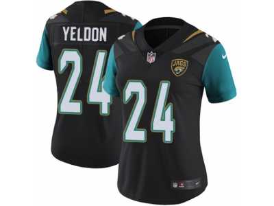 Women's Nike Jacksonville Jaguars #24 T.J. Yeldon Vapor Untouchable Limited Black Alternate NFL Jersey