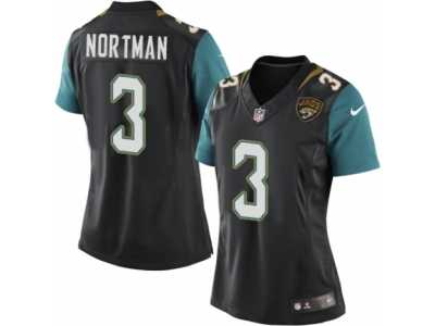 Women's Nike Jacksonville Jaguars #3 Brad Nortman Teal Black Team Color NFL Jersey