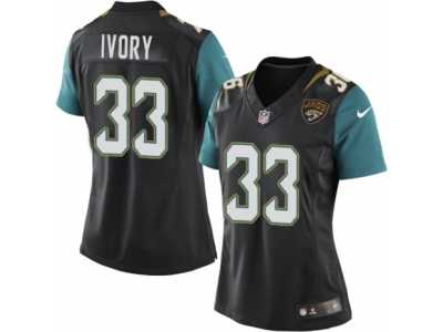 Women's Nike Jacksonville Jaguars #33 Chris Ivory Teal Black Team Color NFL Jersey