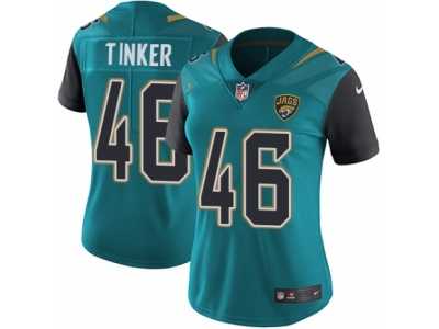 Women's Nike Jacksonville Jaguars #46 Carson Tinker Vapor Untouchable Limited Teal Green Team Color NFL Jersey