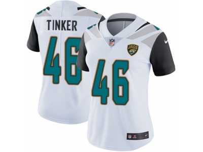 Women's Nike Jacksonville Jaguars #46 Carson Tinker White Vapor Untouchable Limited Player NFL Jersey