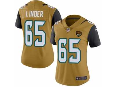 Women's Nike Jacksonville Jaguars #65 Brandon Linder Limited Gold Rush NFL Jersey