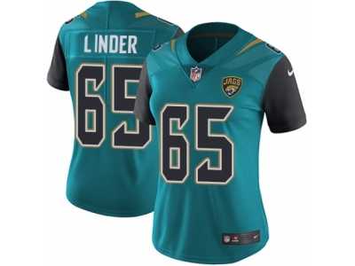 Women's Nike Jacksonville Jaguars #65 Brandon Linder Vapor Untouchable Limited Teal Green Team Color NFL Jersey