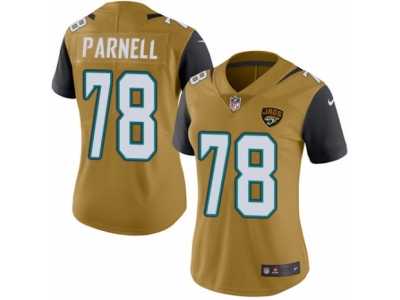 Women's Nike Jacksonville Jaguars #78 Jermey Parnell Limited Gold Rush NFL Jersey