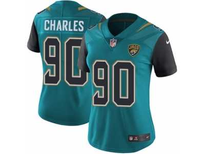 Women's Nike Jacksonville Jaguars #90 Stefan Charles Vapor Untouchable Limited Teal Green Team Color NFL Jersey