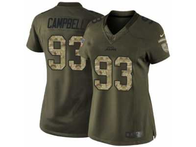 Women's Nike Jacksonville Jaguars #93 Calais Campbell Limited Green Salute to Service NFL Jersey